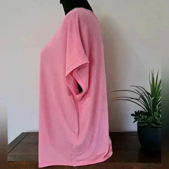 ❤️ NWT Buffalo David Bitton Short Sleeved Jersey Knit Top Medium Pink - Picture 3 of 9